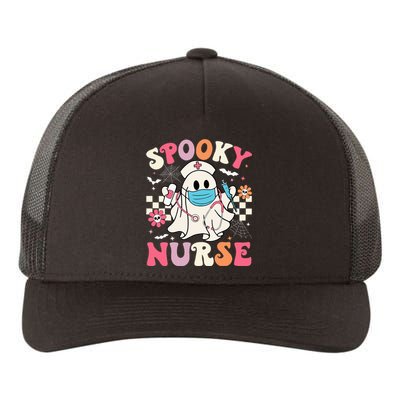 Spooky Nurse Ghost Halloween Cute Groovy Nursing Halloween Yupoong Adult 5-Panel Trucker Hat