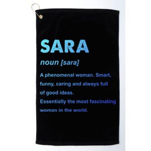 Sara Name Gift Platinum Collection Golf Towel