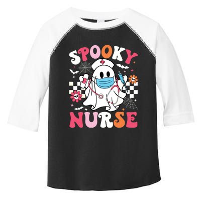 Spooky Nurse Ghost Halloween Cute Groovy Nursing Halloween Toddler Fine Jersey T-Shirt