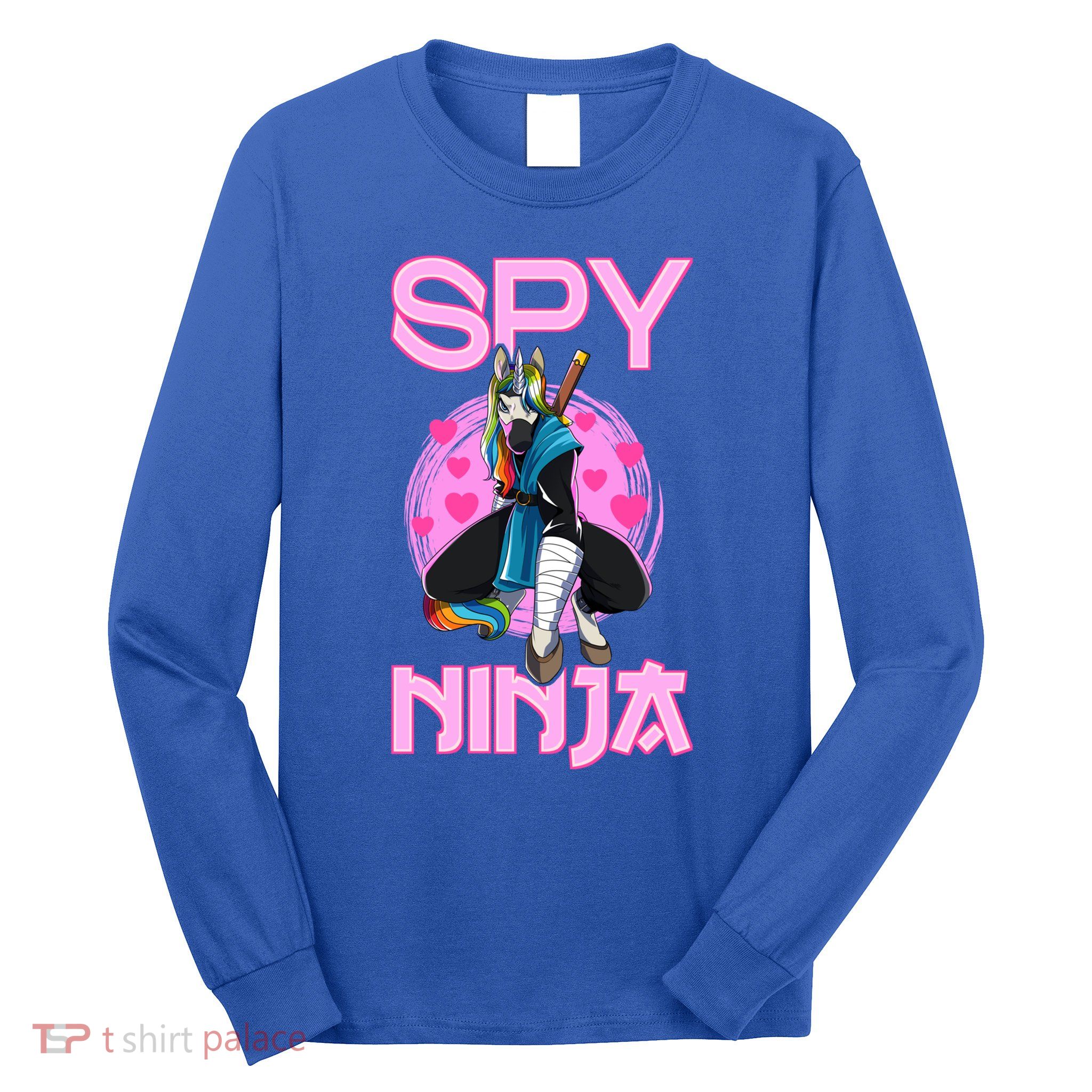 Spy Ninja Gamer Unicorn Gaming Ninjas Warrior Game Samurai Funny Gift Long Sleeve Shirt