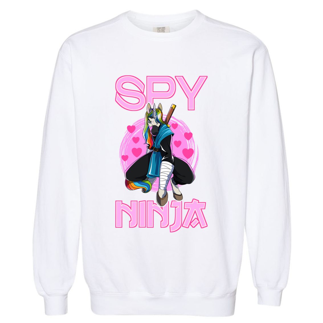 Spy Ninja Gamer Unicorn Gaming Ninjas Warrior Game Samurai Funny Gift Garment-Dyed Sweatshirt