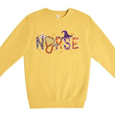 Spooky Nurse Halloween Graphic Premium Crewneck Sweatshirt