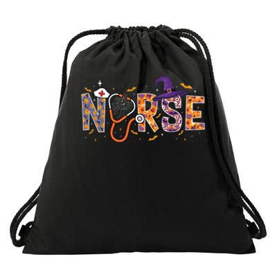 Spooky Nurse Halloween Graphic Drawstring Bag