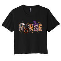 Spooky Nurse Halloween Graphic Women's Crop Top Tee