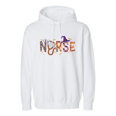 Spooky Nurse Halloween Graphic Garment-Dyed Fleece Hoodie