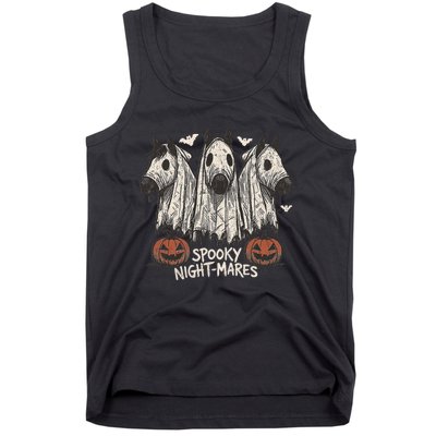 Spooky Nightmares Halloween Horse Ghost Funny Spooky Season Tank Top