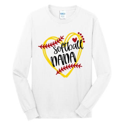 Softball Nana Heart Tall Long Sleeve T-Shirt