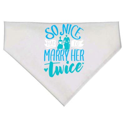 So Nice Had To Marry Her Twice Wedding Renewal Ceremony Gift USA-Made Doggie Bandana