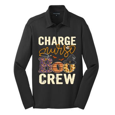 Scary Nurse Halloween Ghost Spider Charge Nurse Boo Crew Gift Silk Touch Performance Long Sleeve Polo