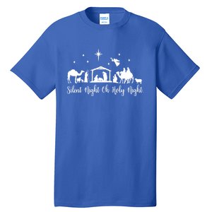 Silent Night Holy Nativity Christmas Gift Christian Gift Tall T-Shirt