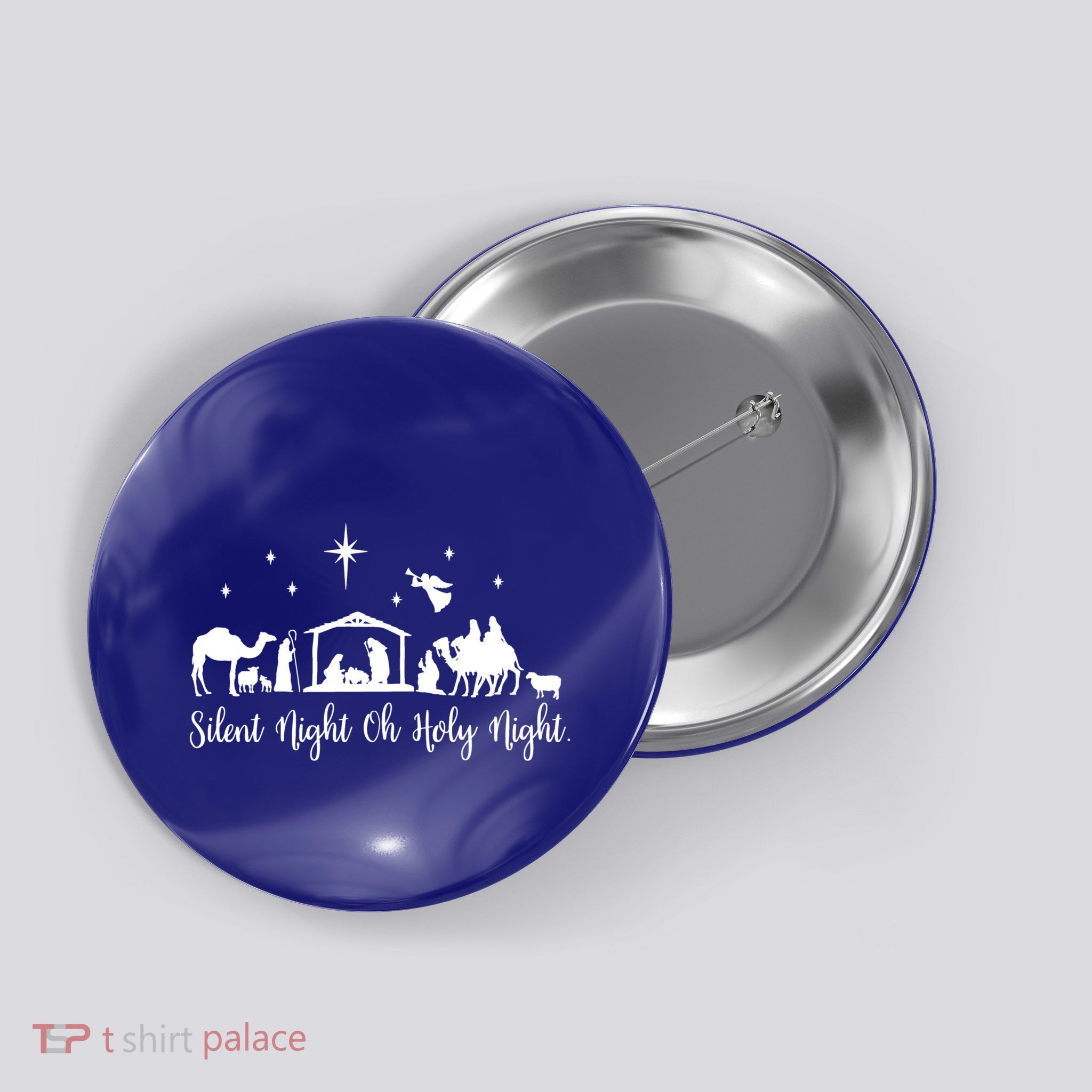 Silent Night Holy Nativity Christmas Gift Christian Gift Button