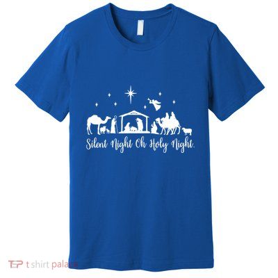Silent Night Holy Nativity Christmas Gift Christian Gift Premium T-Shirt