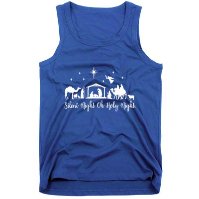 Silent Night Holy Nativity Christmas Gift Christian Gift Tank Top