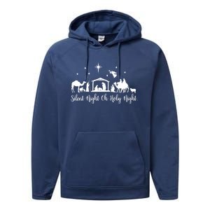 Silent Night Holy Nativity Christmas Gift Christian Gift Performance Fleece Hoodie