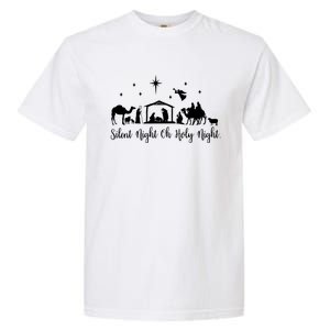 Silent Night Holy Nativity Christmas Gift Christian Gift Garment-Dyed Heavyweight T-Shirt