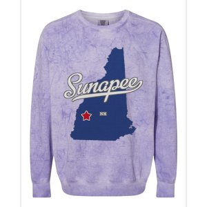 Sunapee New Hampshire Nh Map Colorblast Crewneck Sweatshirt