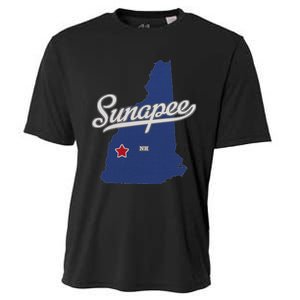 Sunapee New Hampshire Nh Map Cooling Performance Crew T-Shirt