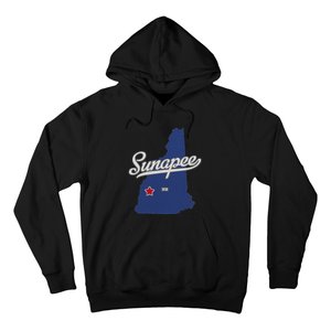 Sunapee New Hampshire Nh Map Hoodie