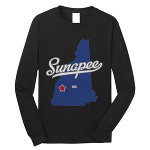 Sunapee New Hampshire Nh Map Long Sleeve Shirt