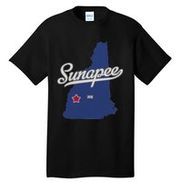 Sunapee New Hampshire Nh Map Tall T-Shirt