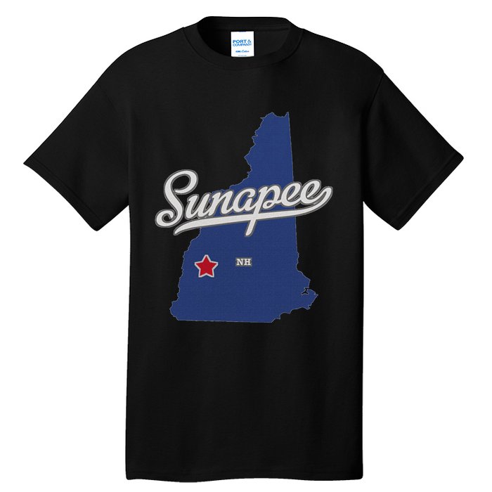 Sunapee New Hampshire Nh Map Tall T-Shirt