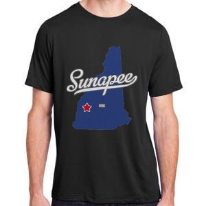 Sunapee New Hampshire Nh Map Adult ChromaSoft Performance T-Shirt