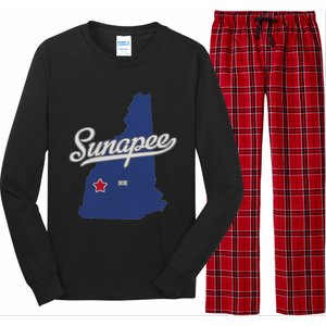 Sunapee New Hampshire Nh Map Long Sleeve Pajama Set