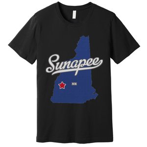 Sunapee New Hampshire Nh Map Premium T-Shirt