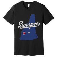 Sunapee New Hampshire Nh Map Premium T-Shirt