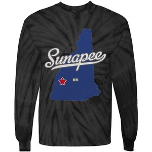 Sunapee New Hampshire Nh Map Tie-Dye Long Sleeve Shirt