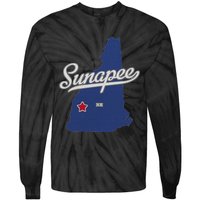 Sunapee New Hampshire Nh Map Tie-Dye Long Sleeve Shirt