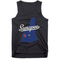 Sunapee New Hampshire Nh Map Tank Top