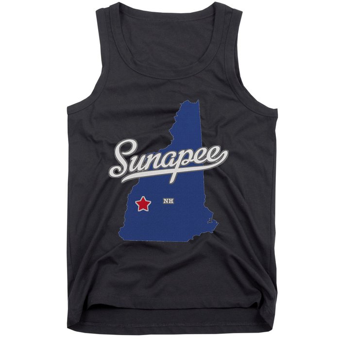 Sunapee New Hampshire Nh Map Tank Top