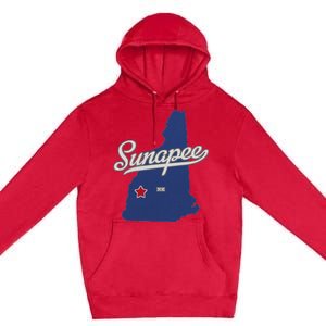 Sunapee New Hampshire Nh Map Premium Pullover Hoodie