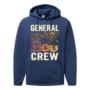 Scary Nurse Halloween Ghost Spider General Nurse Boo Crew Gift Performance Fleece Hoodie