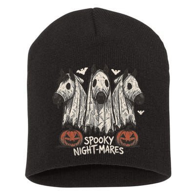 Spooky Nightmares Halloween Horse Ghost Funny Spooky Season Short Acrylic Beanie