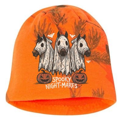 Spooky Nightmares Halloween Horse Ghost Funny Spooky Season Kati - Camo Knit Beanie