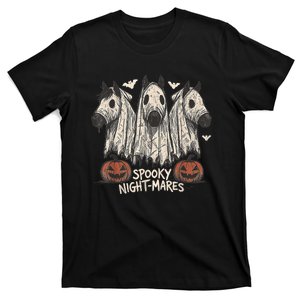 Spooky Nightmares Halloween Horse Ghost Funny Spooky Season T-Shirt