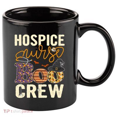 Scary Nurse Halloween Ghost Spider Hospice Nurse Boo Crew Great Gift 11oz C Handle Ceramic Mug