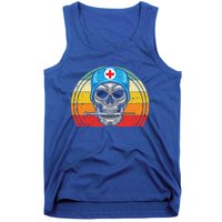 Skull Nurse Halloween Costume Retro Skeleton Nursing Funny Gift Tank Top