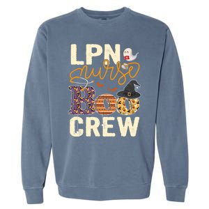 Scary Nurse Halloween Ghost Spider Lpn Nurse Boo Crew Funny Gift Garment-Dyed Sweatshirt