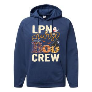 Scary Nurse Halloween Ghost Spider Lpn Nurse Boo Crew Funny Gift Performance Fleece Hoodie