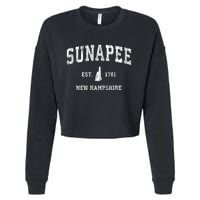 Sunapee New Hampshire Nh Vintage Established Athletic Sports Design Cropped Pullover Crew