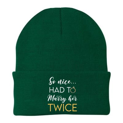 So Nice Had To Marry Her Twice Wedding Vow Renewal Ceremony Knit Cap Winter Beanie