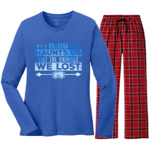 Spearfishing Nothing Haunts Us Dive Fish Hunting Harpoon Gift Women's Long Sleeve Flannel Pajama Set 