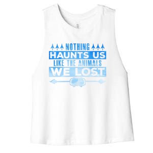 Spearfishing Nothing Haunts Us Dive Fish Hunting Harpoon Gift Women's Racerback Cropped Tank