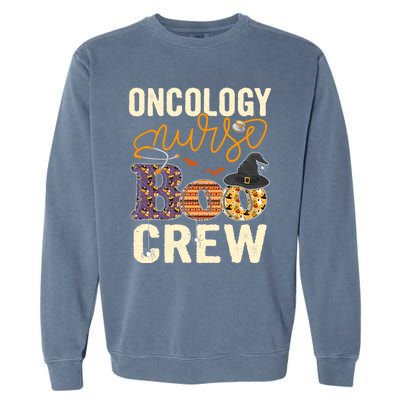 Scary Nurse Halloween Ghost Spider Oncology Nurse Boo Crew Gift Garment-Dyed Sweatshirt