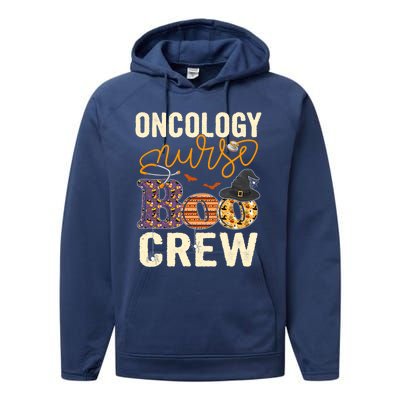 Scary Nurse Halloween Ghost Spider Oncology Nurse Boo Crew Gift Performance Fleece Hoodie