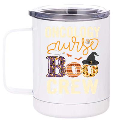 Scary Nurse Halloween Ghost Spider Oncology Nurse Boo Crew Gift 12 oz Stainless Steel Tumbler Cup