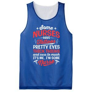 Some Nurse Have Tattoos Nursing Funny Rn Lpn Cna Gift Mesh Reversible Basketball Jersey Tank